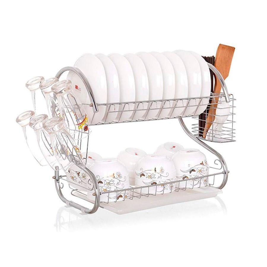 Estante Escurridor Organizador Platos 2 Niveles 40X26X38 Cm-3
