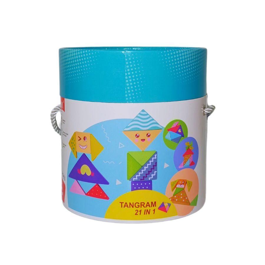 Balde De Tangrama Juguete Para Niños-0