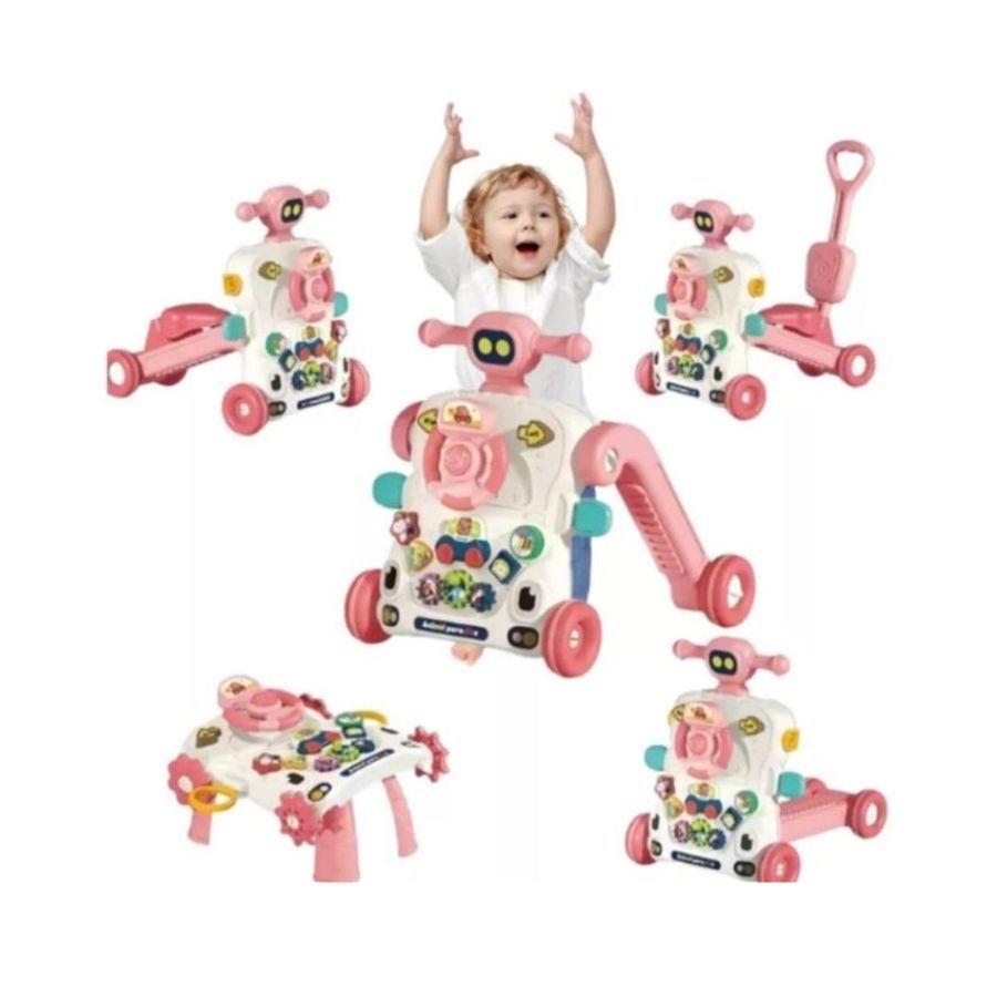 Andador Caminador Bebé Musical Multifuncional 3 En 1 Rosa-3