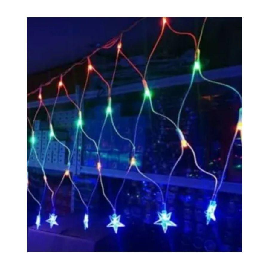 Malla Estrella Cascada De Luces Solares 100 LED Multicolor 3m-3