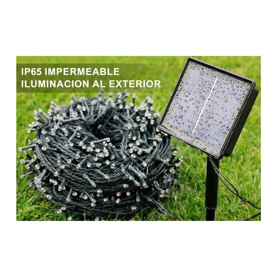 Luces De Exteriores 200 LED Amarillas Con Panel Solar 20 Metros-3