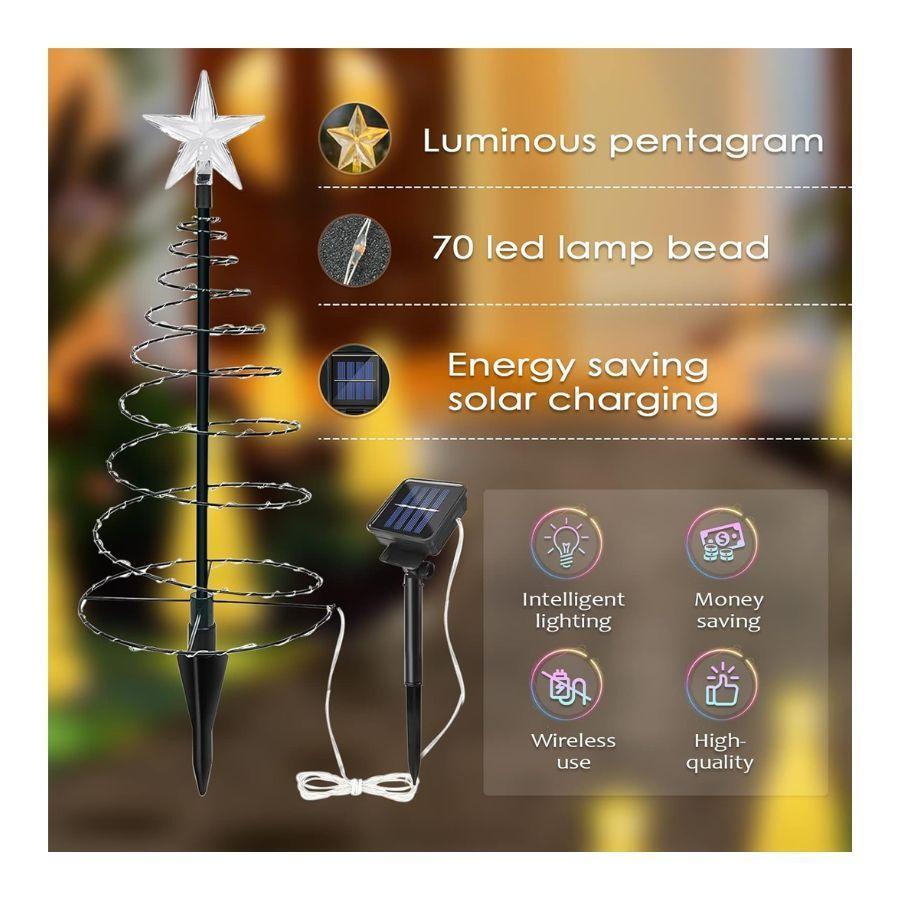 Arbol De Navidad Con Panel Solar Para JardÍn-3