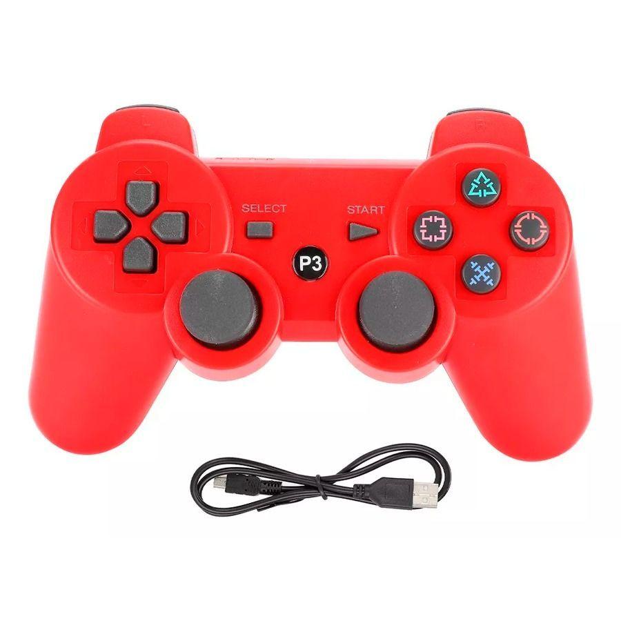 Control Joystick Inalámbrico De PS3 Color Rojo-4