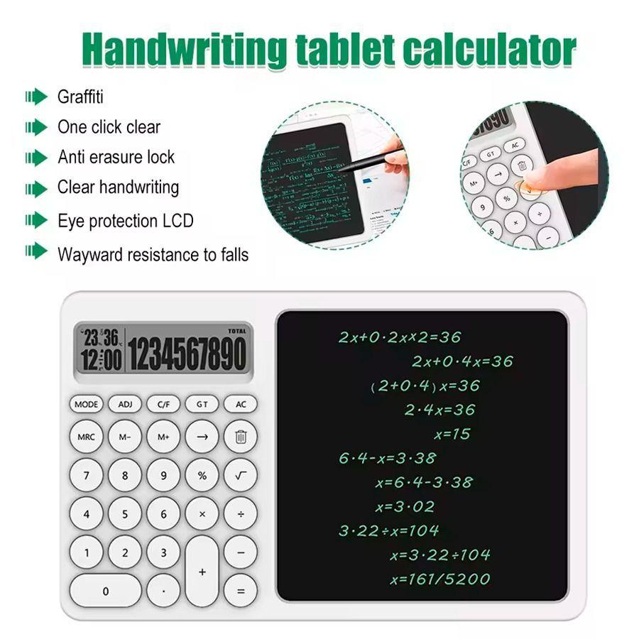 Tableta De Escritura Digital Con Calculadora Recargable Y Pantalla Lcd-5