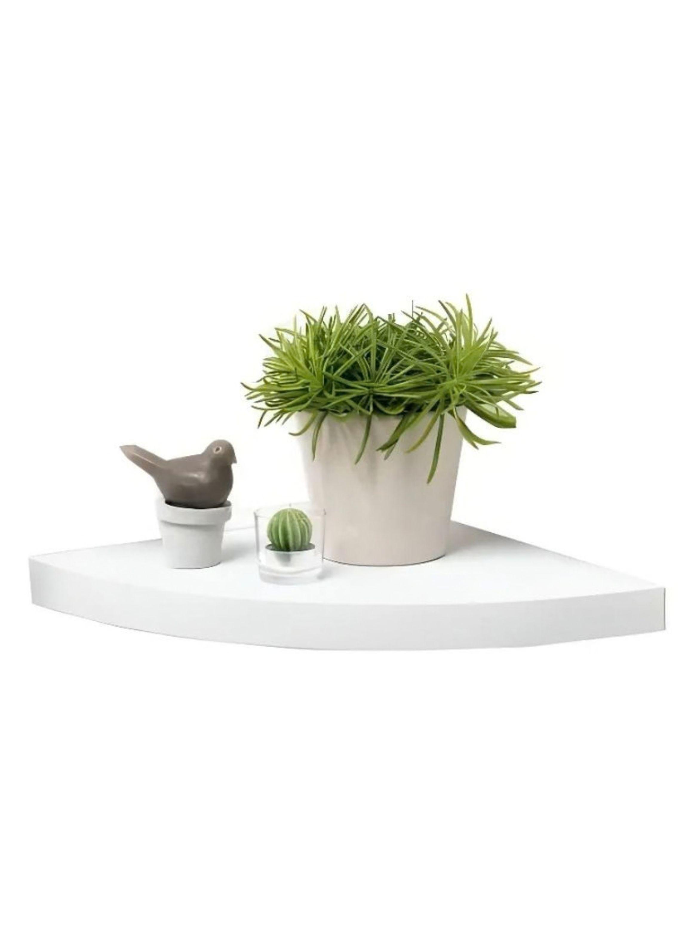 Repisa Esquinera Flotante Decorativa Blanca 45cmx30xc3.8cm-0