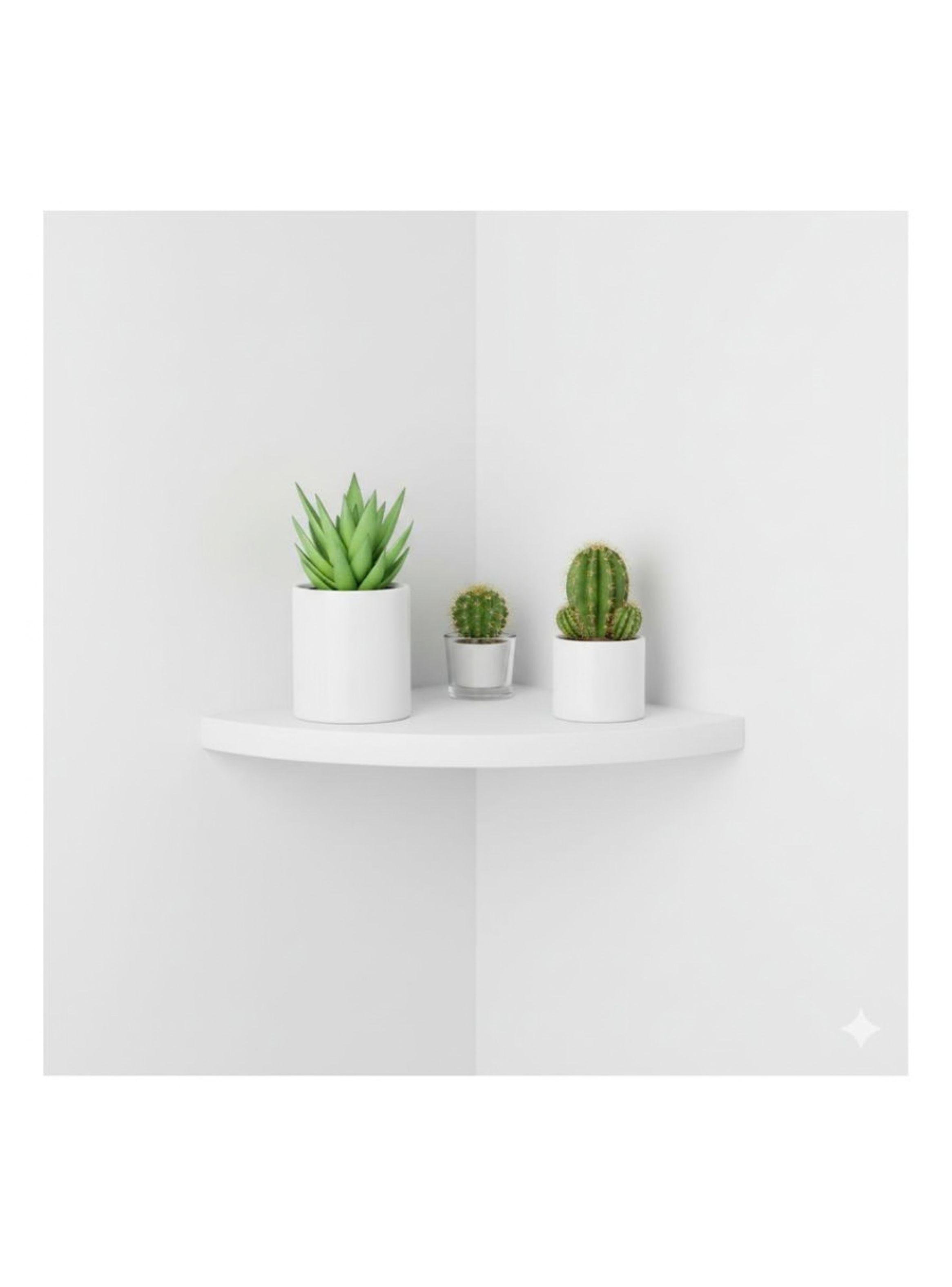 Repisa Esquinera Flotante Decorativa Blanca 45cmx30xc3.8cm-3