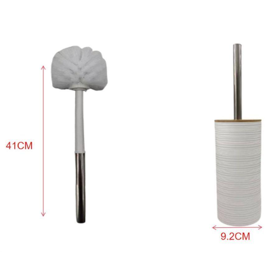 Cepillo De Baño Con Tapa De Bamboo Blanco 41x9.2 cm -2