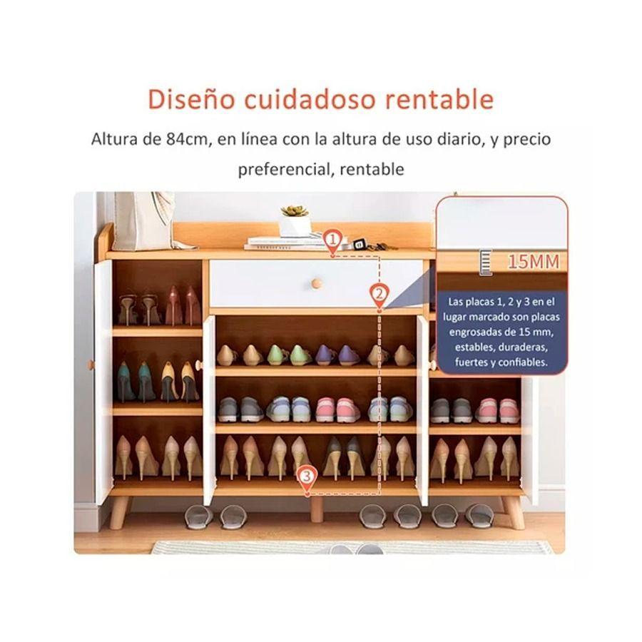 Mueble Organizador 120cmx30x84cm De Madera 4 Puertas-4