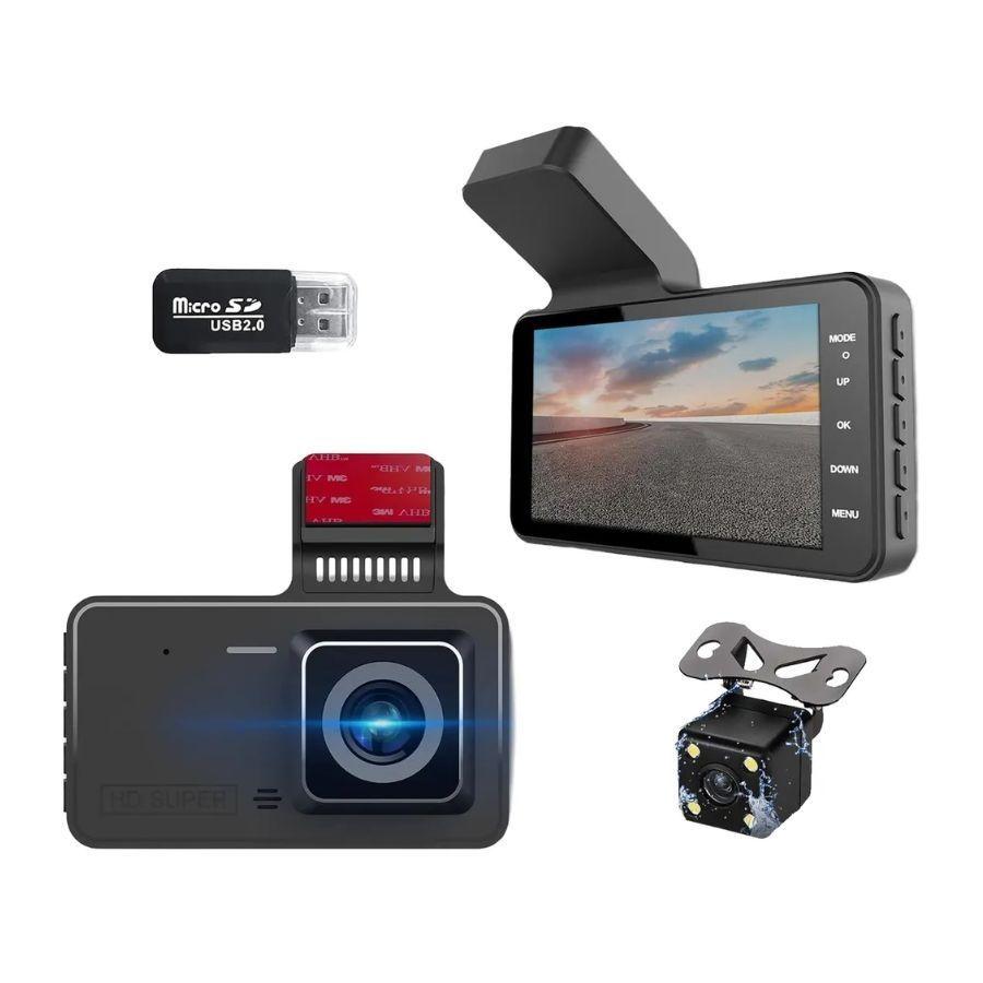 Cámara Para Carro Dual Grabación Hd 1080p Nocturna Y Trasera-4