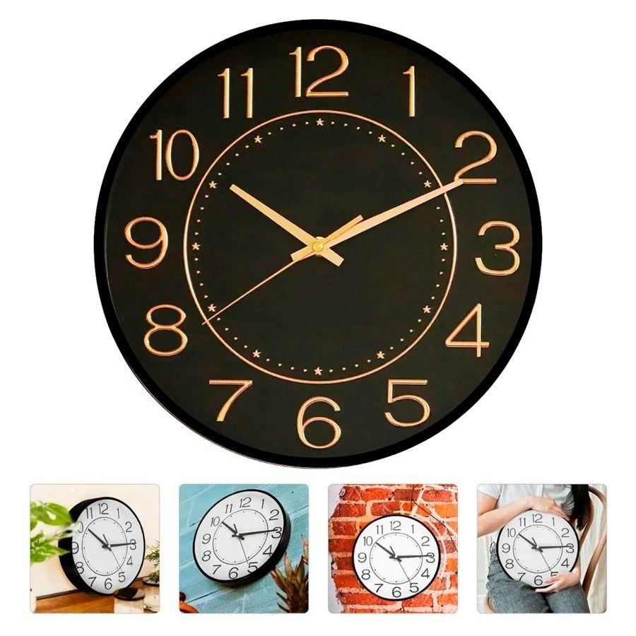 Reloj De Pared Dormitorio Sala Negro-2