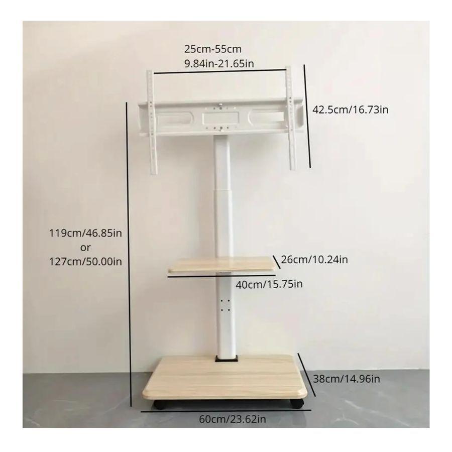 Soporte Tv Rack Movil Con Ruedas 32” 70” Base Pedestal-1