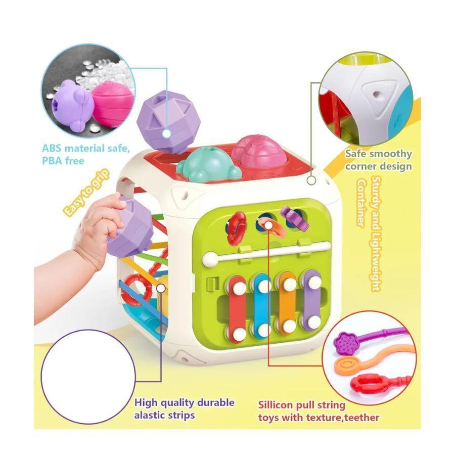 Cubo De Actividades Para Bebés Juguete De Enseñanza 7 En 1-3