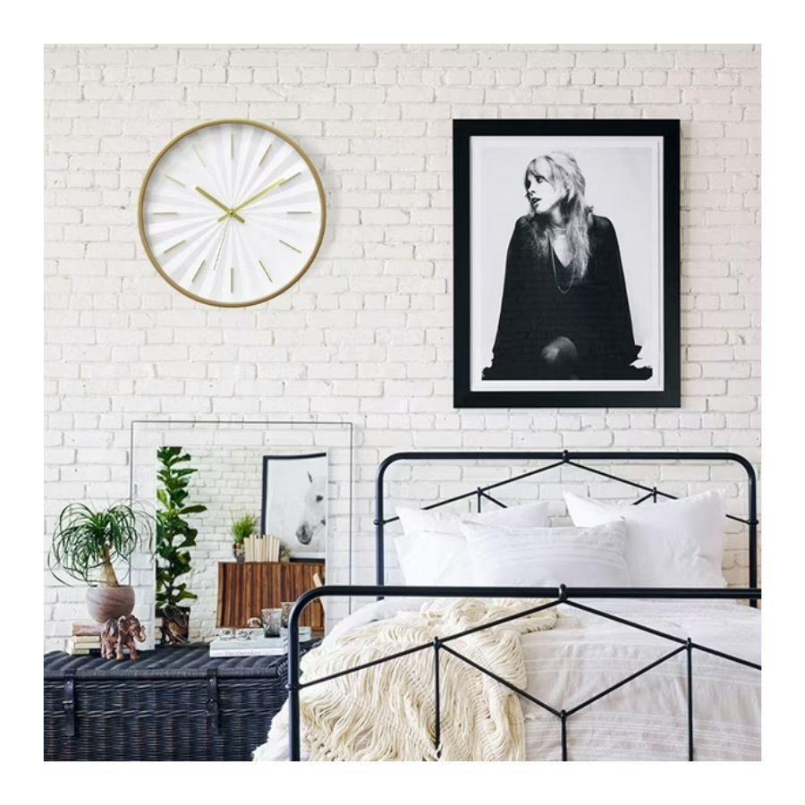 Reloj De Pared Minimalista De Oro Blanco 30cm-2