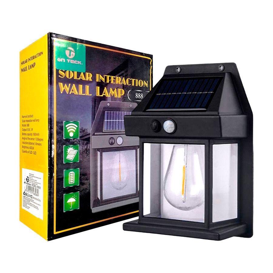 Lámpara Solar Pared Sensor Movimiento Cálido -2