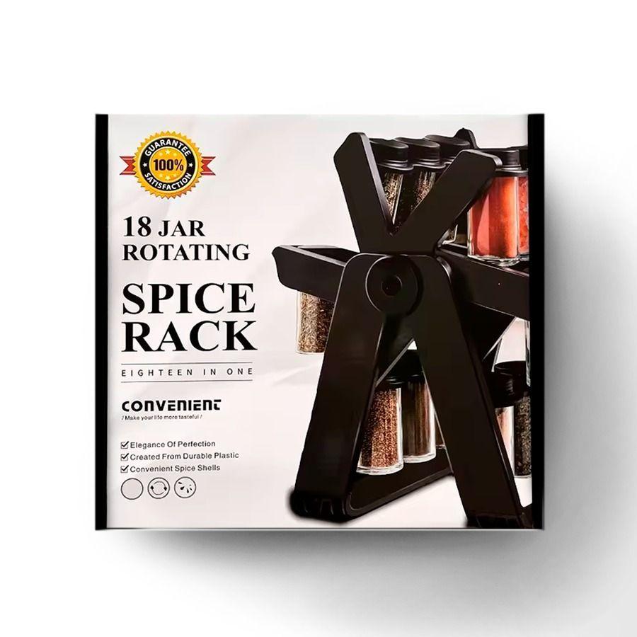 Especiero Giratorio 360 Con 18 Frascos Negro-2