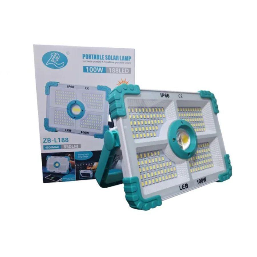 Lámpara 188 LED Solar Portátil Recargable 100W-5