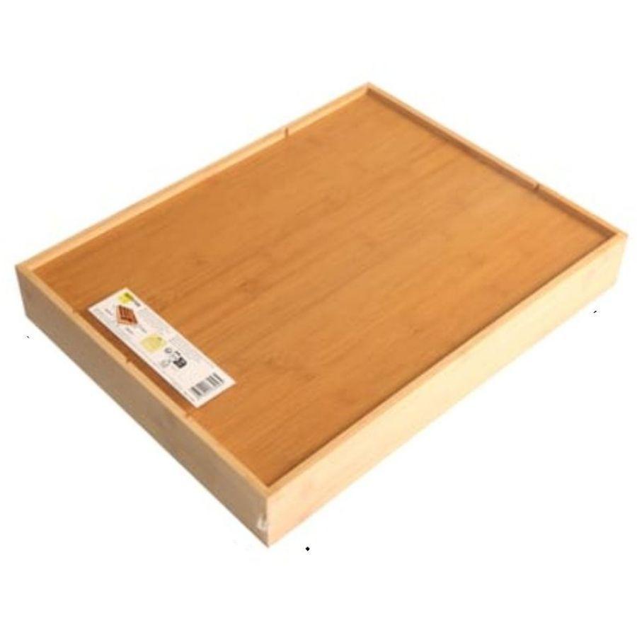 Organizador De Cubiertos Multiusos Cubiertero De Bambú 30x35cm-2