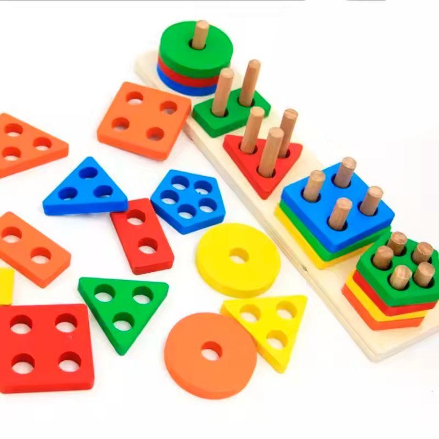 Juego Montessori De Construcción Con Formas Geométricas-3