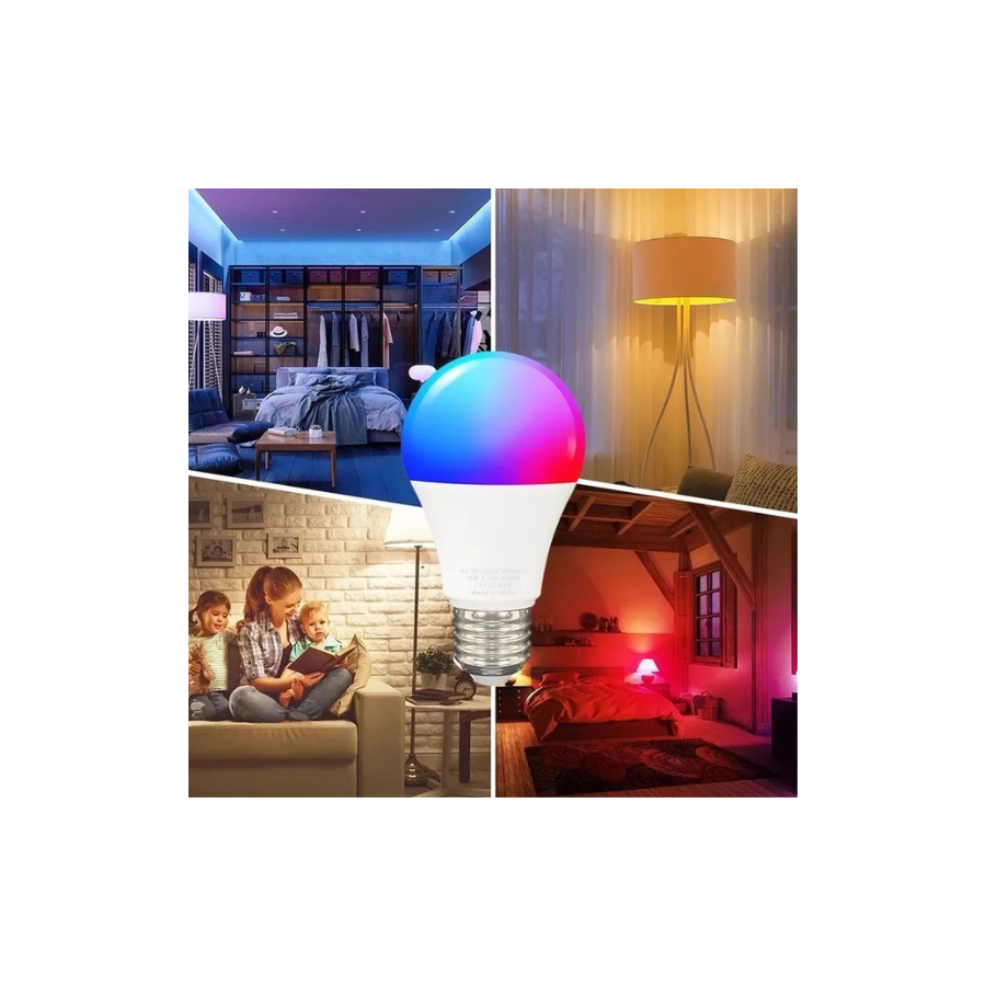 Ampolleta inteligente iluminacion RGB Bluetooth Led E27-4
