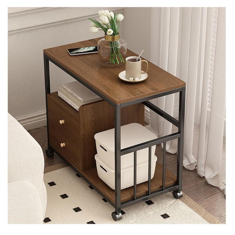 Mesa Auxiliar Con Cajones Mueble Multiuso Estación para Café-3