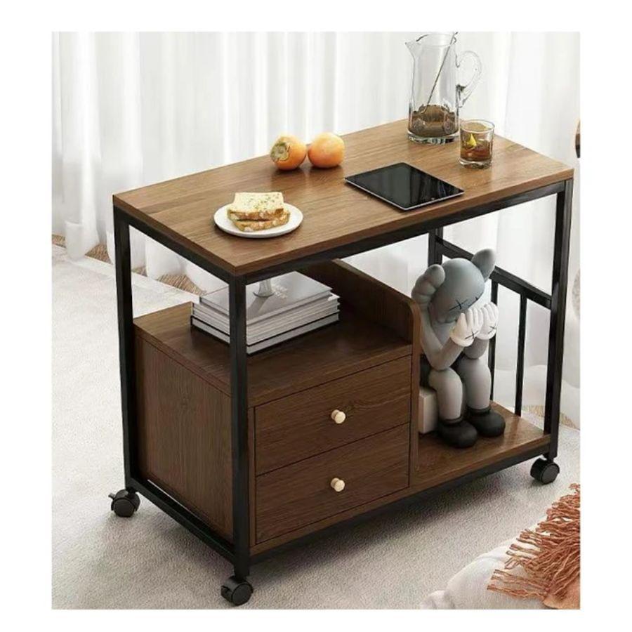 Mesa Auxiliar Con Cajones Mueble Multiuso Estación para Café-4