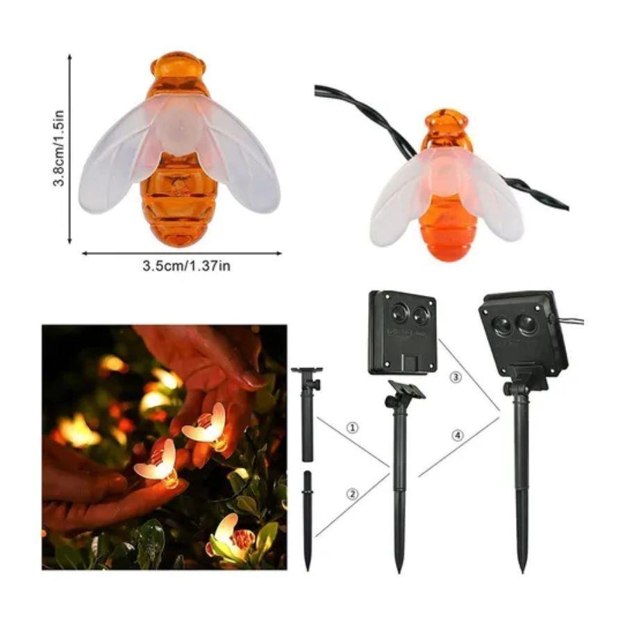 Guirnalda Solar 30 LED Luces De Abejas -3