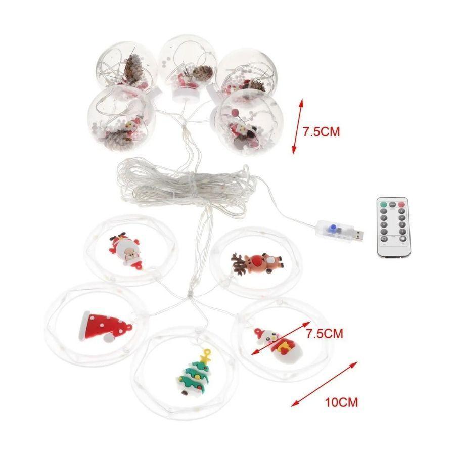 Luces Guirnalda Navideñas Cascada Navidad Aros Bolas Multicolor 5M-3