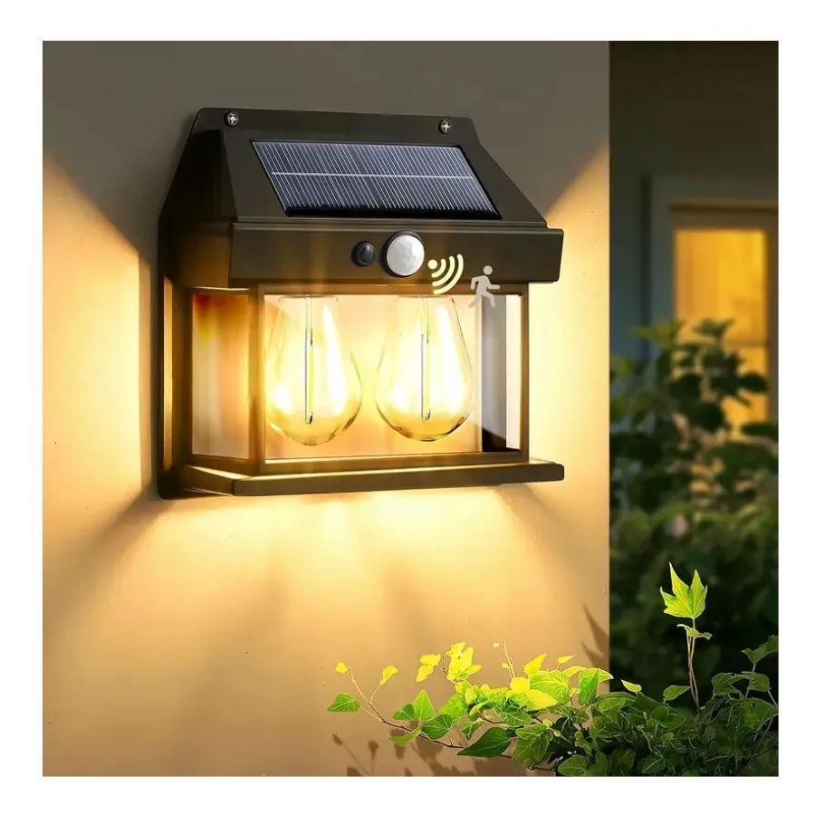 Lámpara Solar Led  De 2 Focos Con Sensor -5