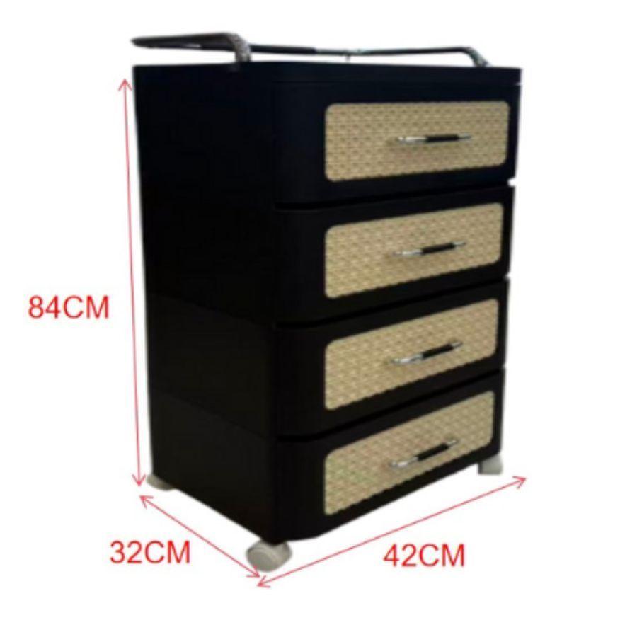 Cajón Multiusos De Plástico De 4 Niveles Con Ruedas -2