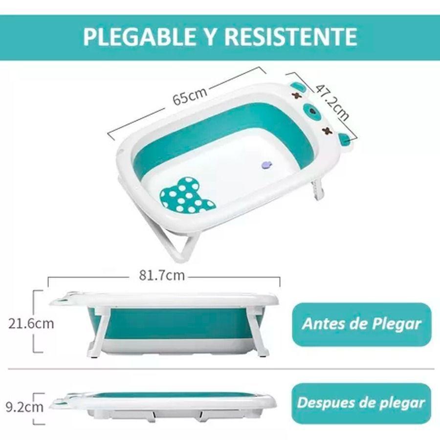 Tina Bebe Bañera Plegable Diseño De Oso Con Termómetro-4