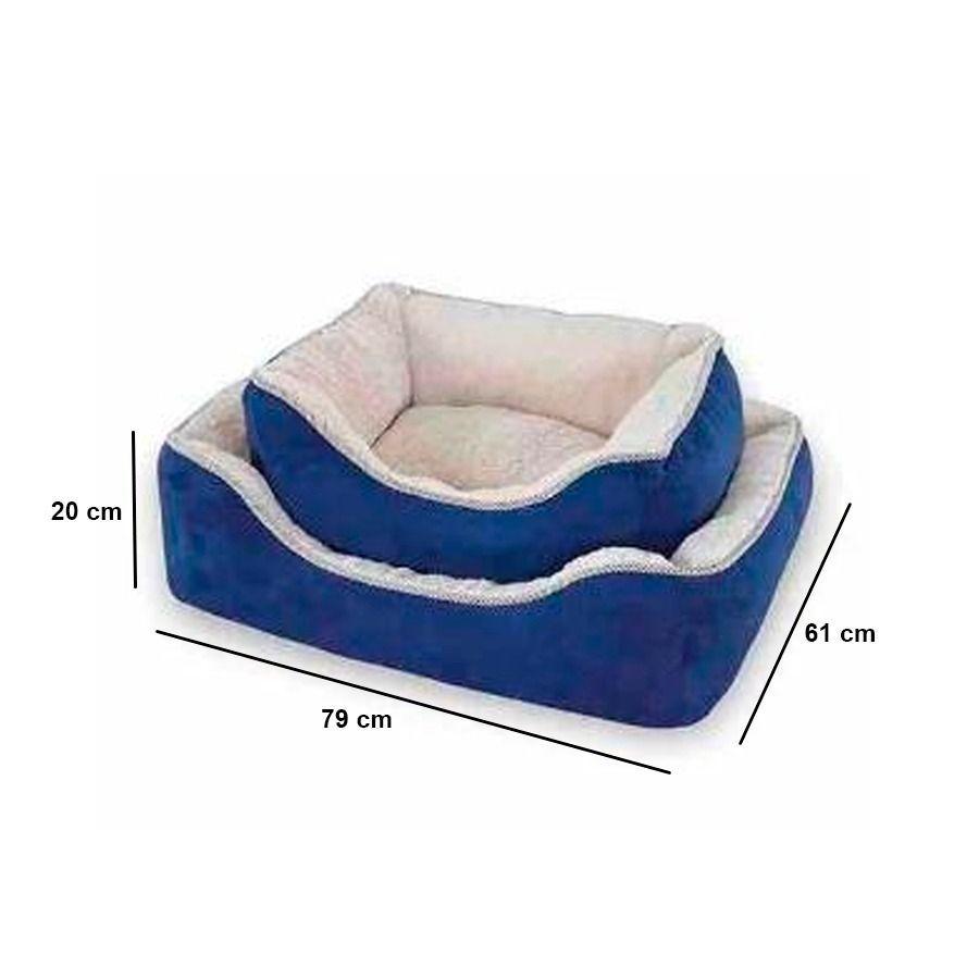 Cama Acolchonada Para Mascotas Color Azul 79X61X20 Cm-1
