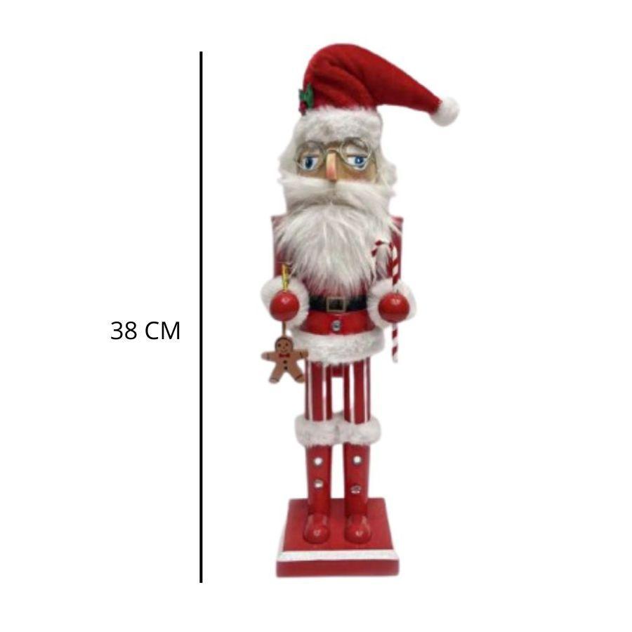 Cascanueces Santa De Madera Adorno De Navidad 38 Cm-2