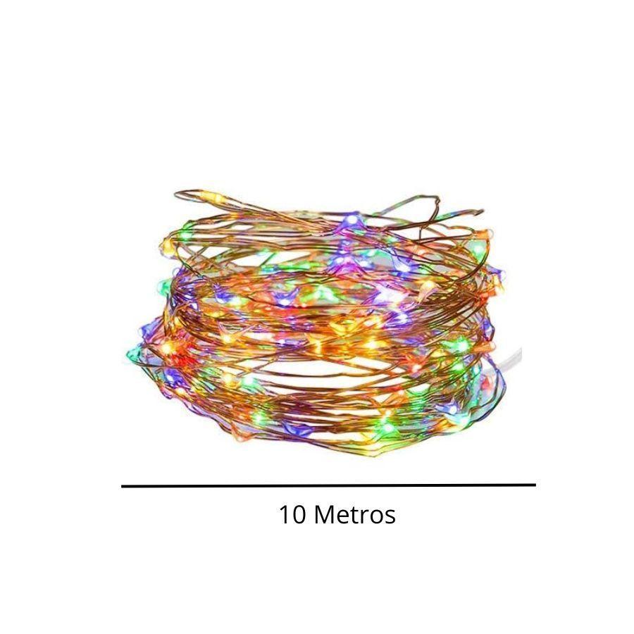 Guirnalda Luces LED Multicolores Solares De Cobre 10 Metros-3