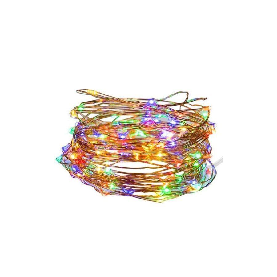 Guirnalda Luces LED Multicolores Solares De Cobre 10 Metros-4