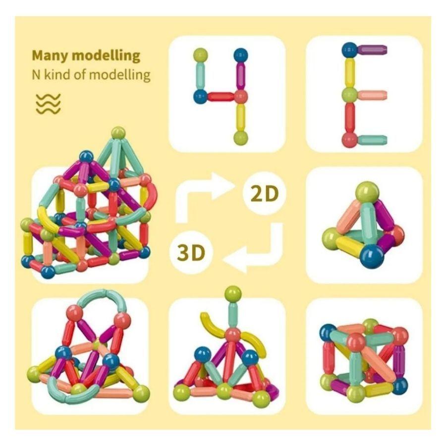 Juego Piezas Construccion Magnetico Niños 36 Pcs Didactico-2