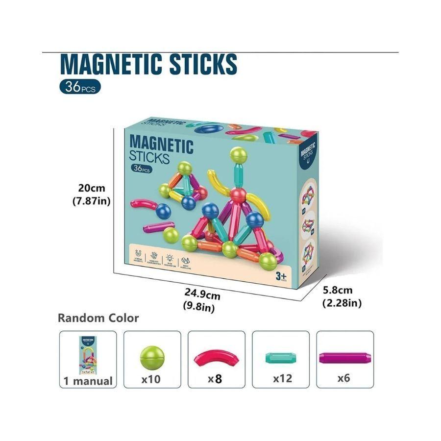 Juego Piezas Construccion Magnetico Niños 36 Pcs Didactico-3