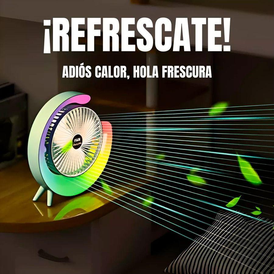 Ventilador Portátil De 3 Velocidades Con Luces RGB-5