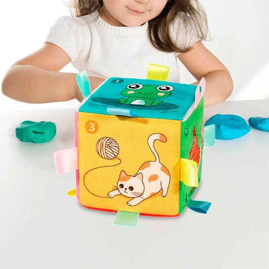 Cubo De Felpa Musical Para Bebés Con Diseño De Animales-3