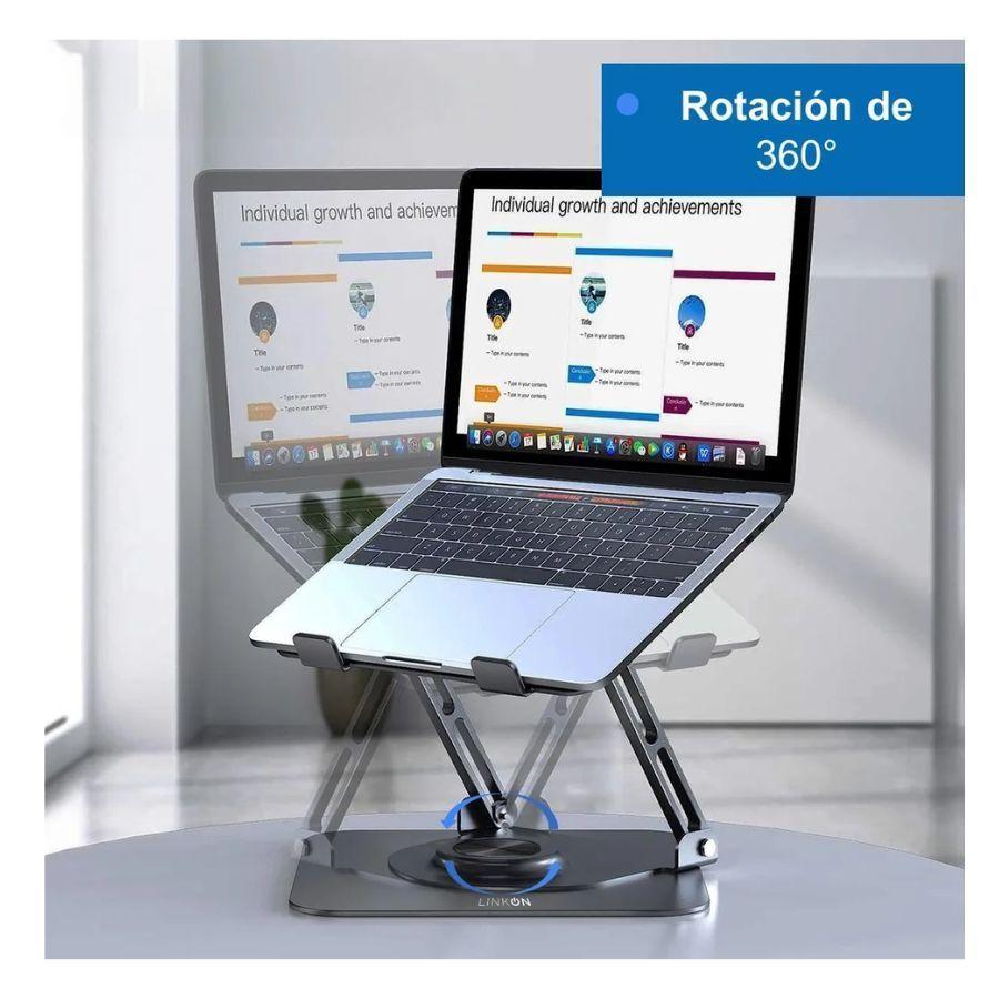 Soporte Base Aluminio Para Notebook Giro 360º -4