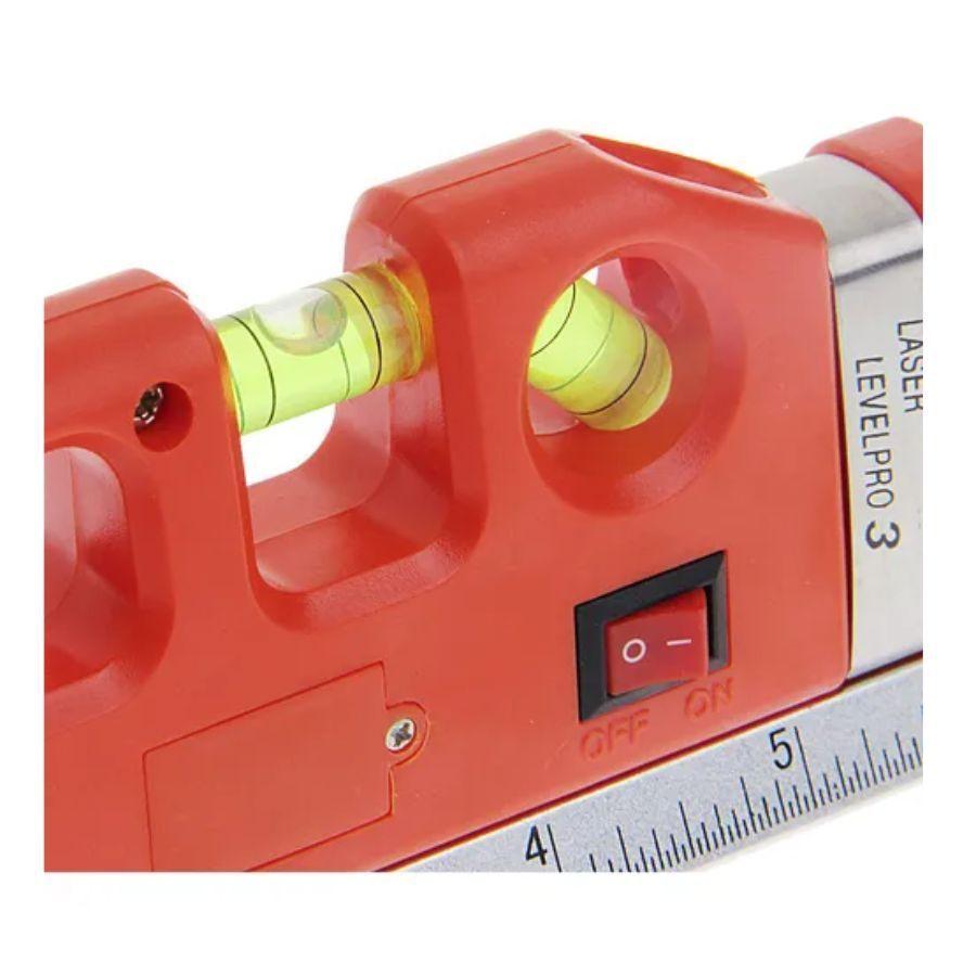 Nivelador Cinta Métrica Laser 4 En 1 Medidor Herramienta Rojo-3