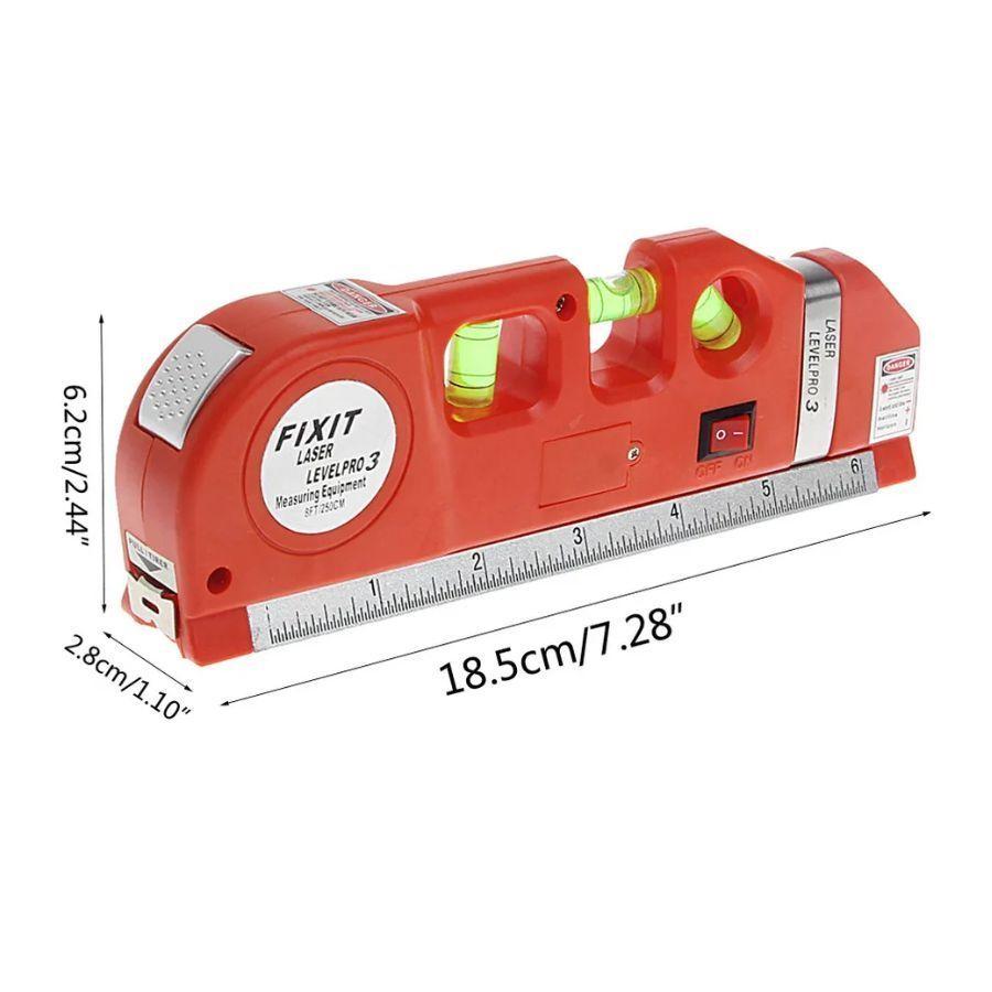 Nivelador Cinta Métrica Laser 4 En 1 Medidor Herramienta Rojo-5