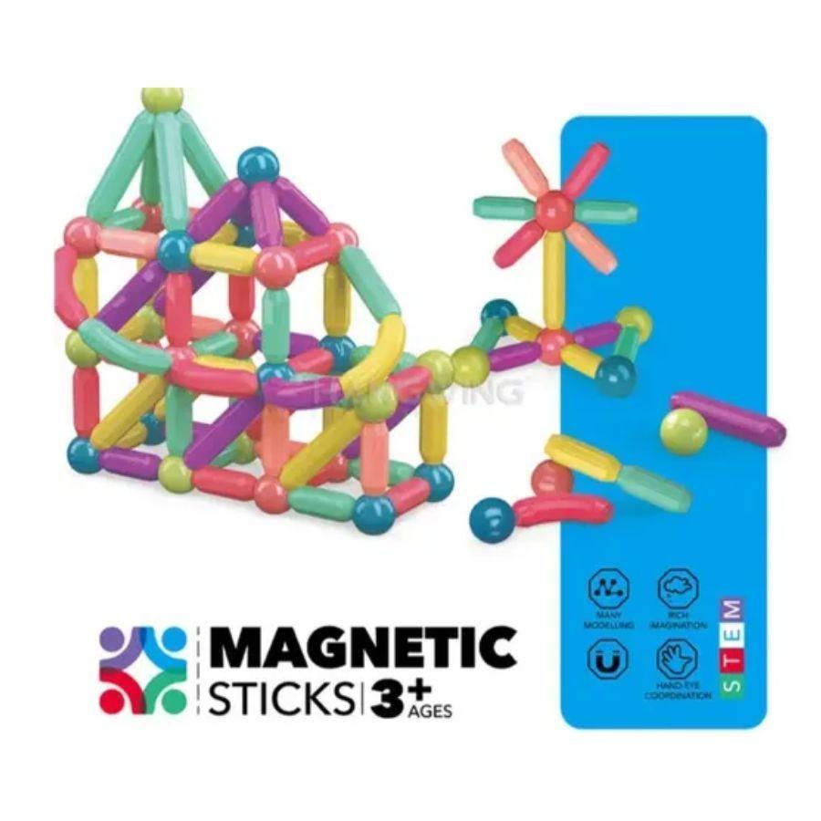 Juguete Set Bloques Construcción Magnéticos Niños 64 Pzas-2