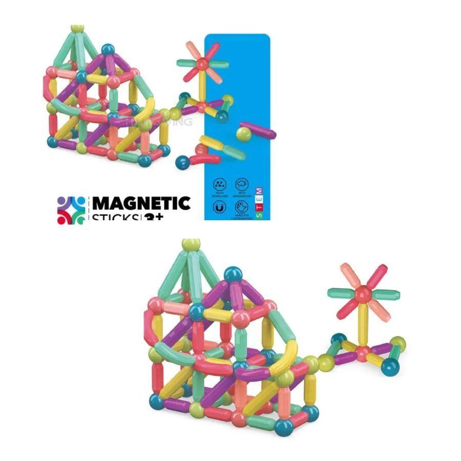 Juguete Set Bloques Construcción Magnéticos Niños 64 Pzas-5
