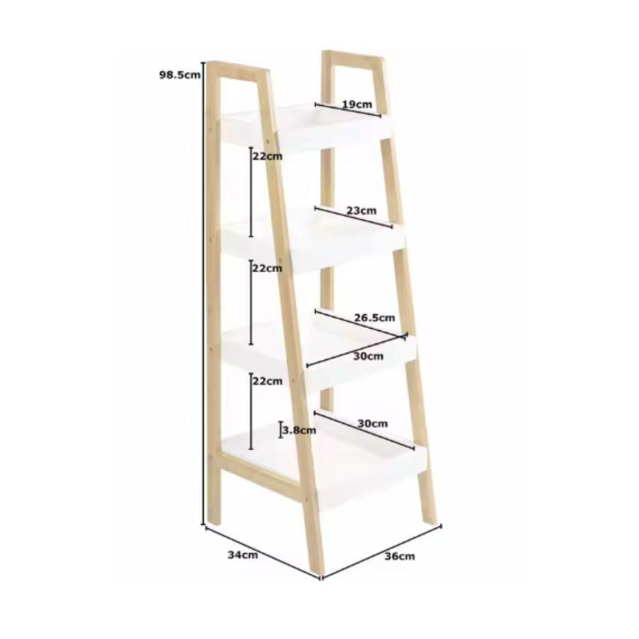 Mueble Estante Bambú Y MDF 4 Estantes-3