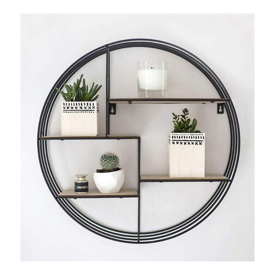 Estante Flotante De Pared Metálico Decorativo De 4 Niveles-3