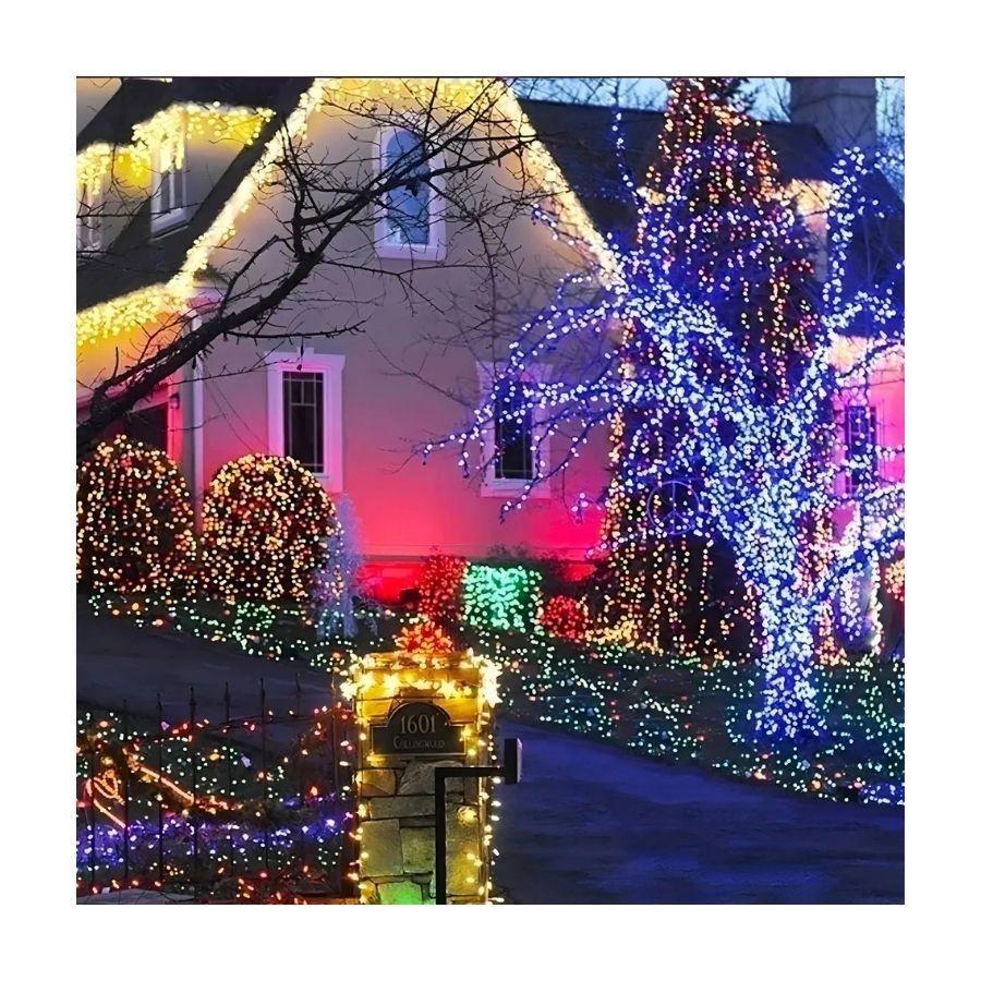 Luces Guirnalda Solar 10 Metros 100 Led Multicolor Navidad-1
