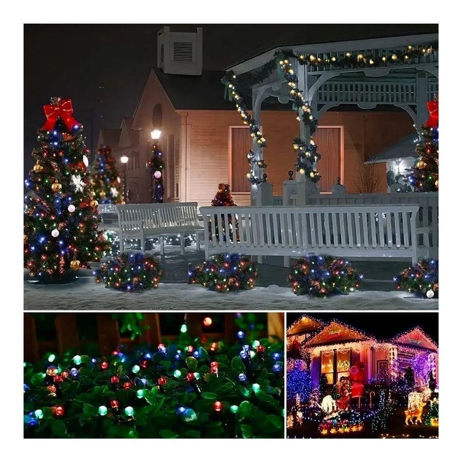 Luces Guirnalda Solar 10 Metros 100 Led Multicolor Navidad-2