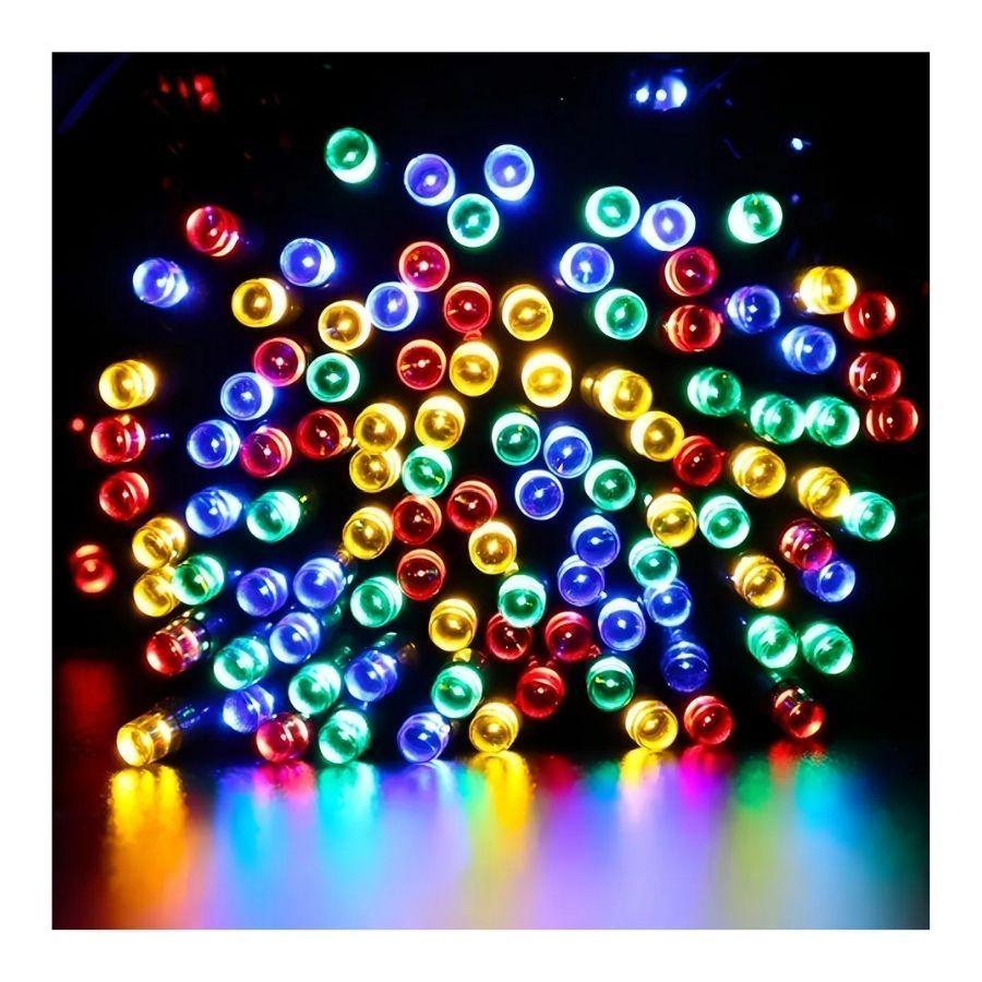 Luces Guirnalda Solar 10 Metros 100 Led Multicolor Navidad-4
