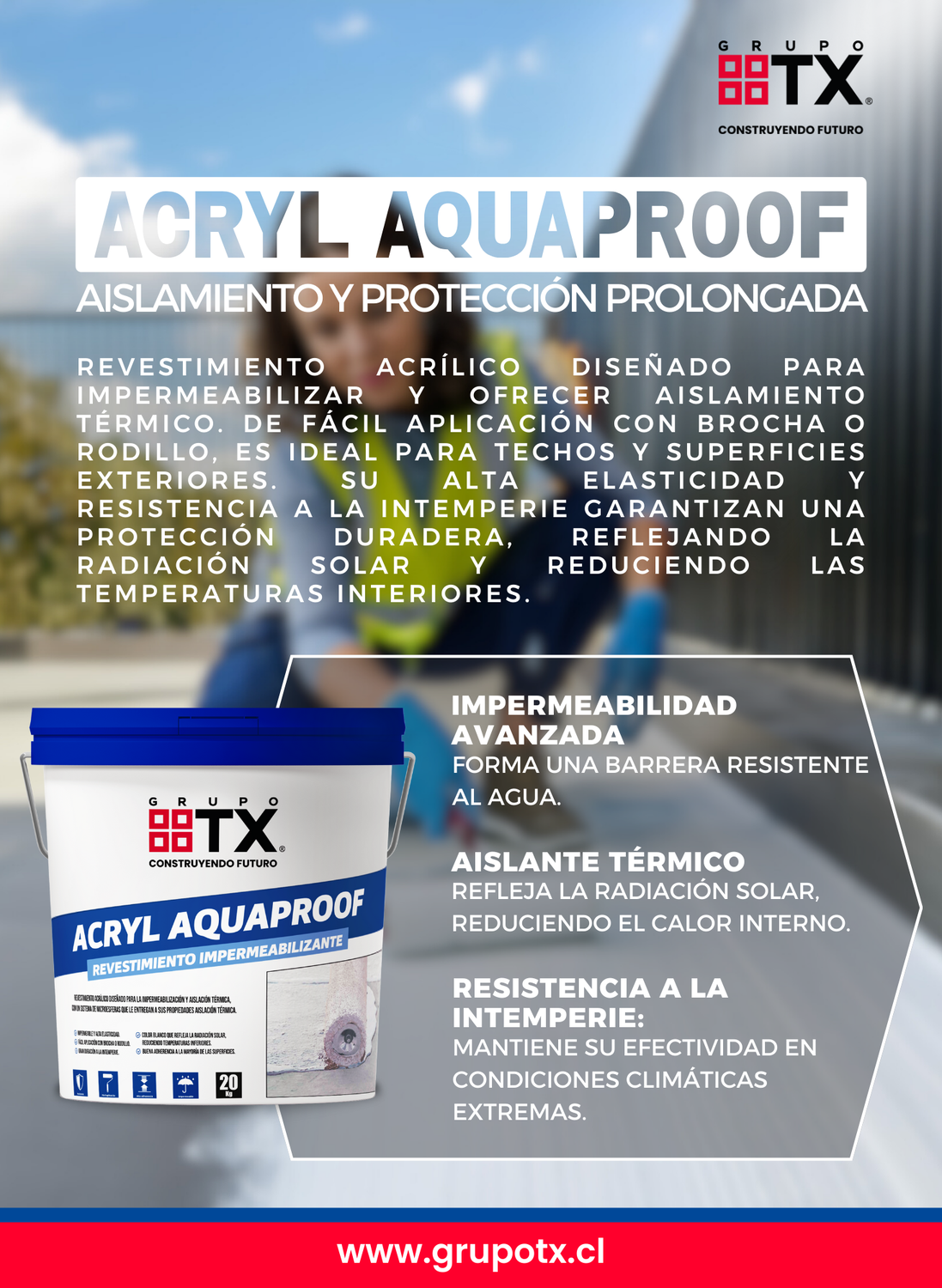 ACRYL AQUAPROOF - Impermeabilizante para techos, Galon 4Kg-2