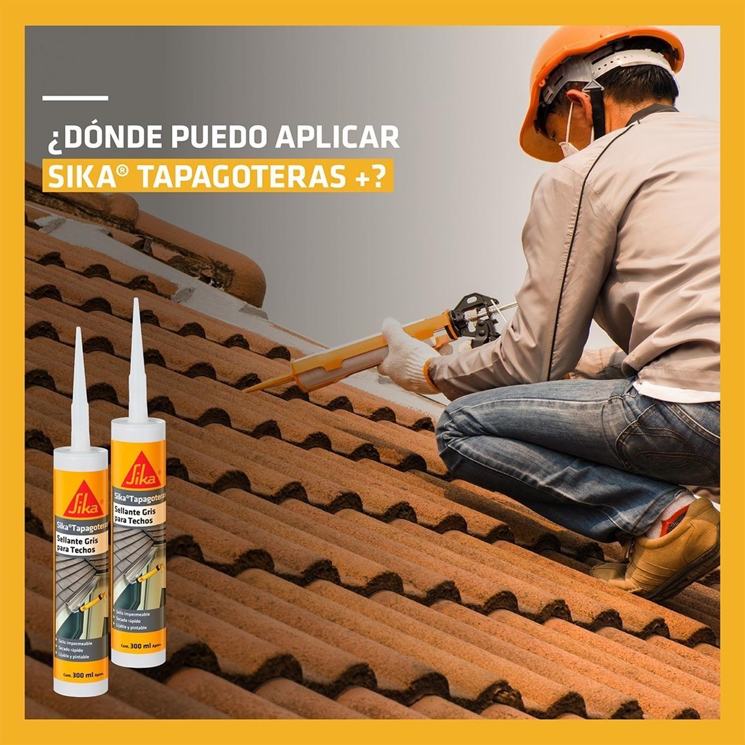 SIKA TAPAGOTERAS - Sellante para Techos y Encuentros, gris. cartucho 300cc-7
